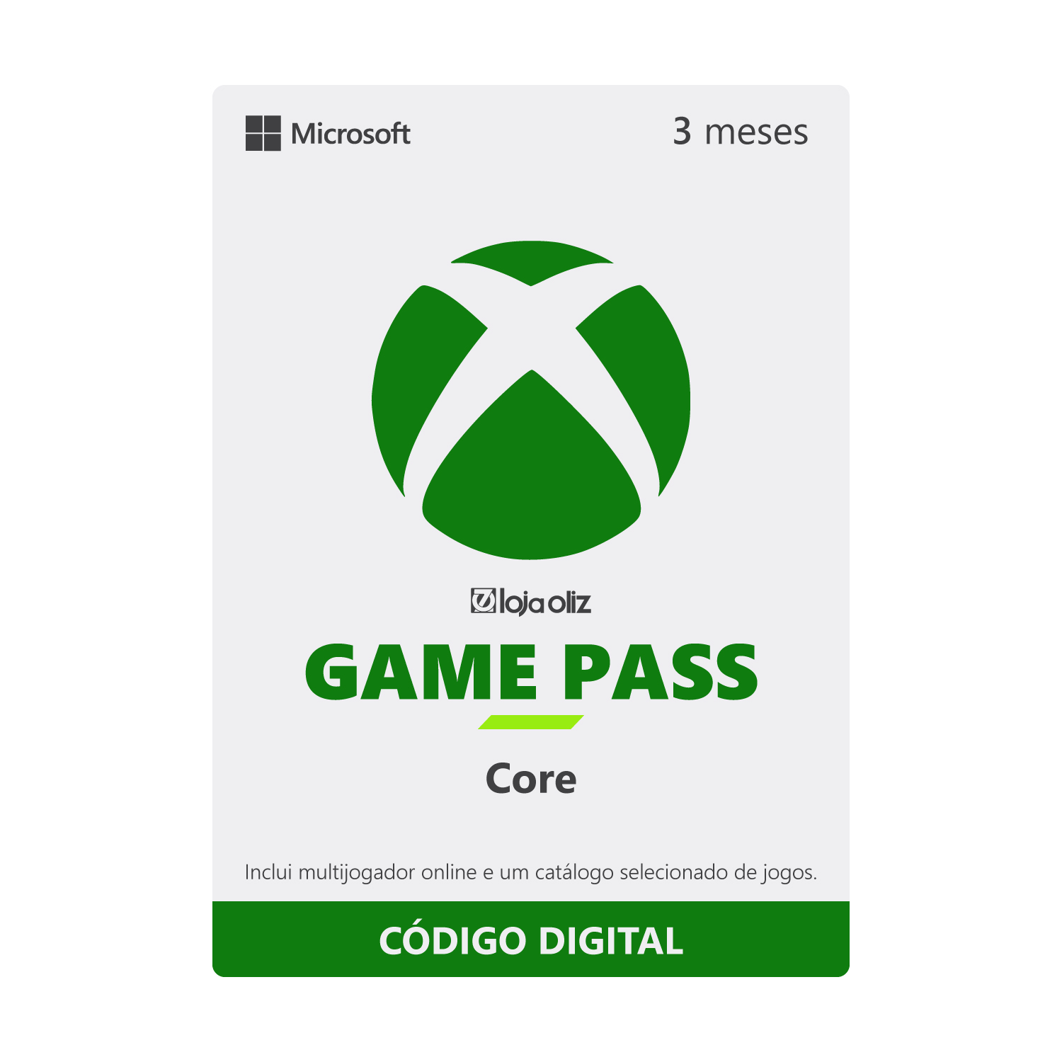 Microsoft Xbox Game Pass 3 Meses - Cartão Digital - Serviço Informática -  Compra na