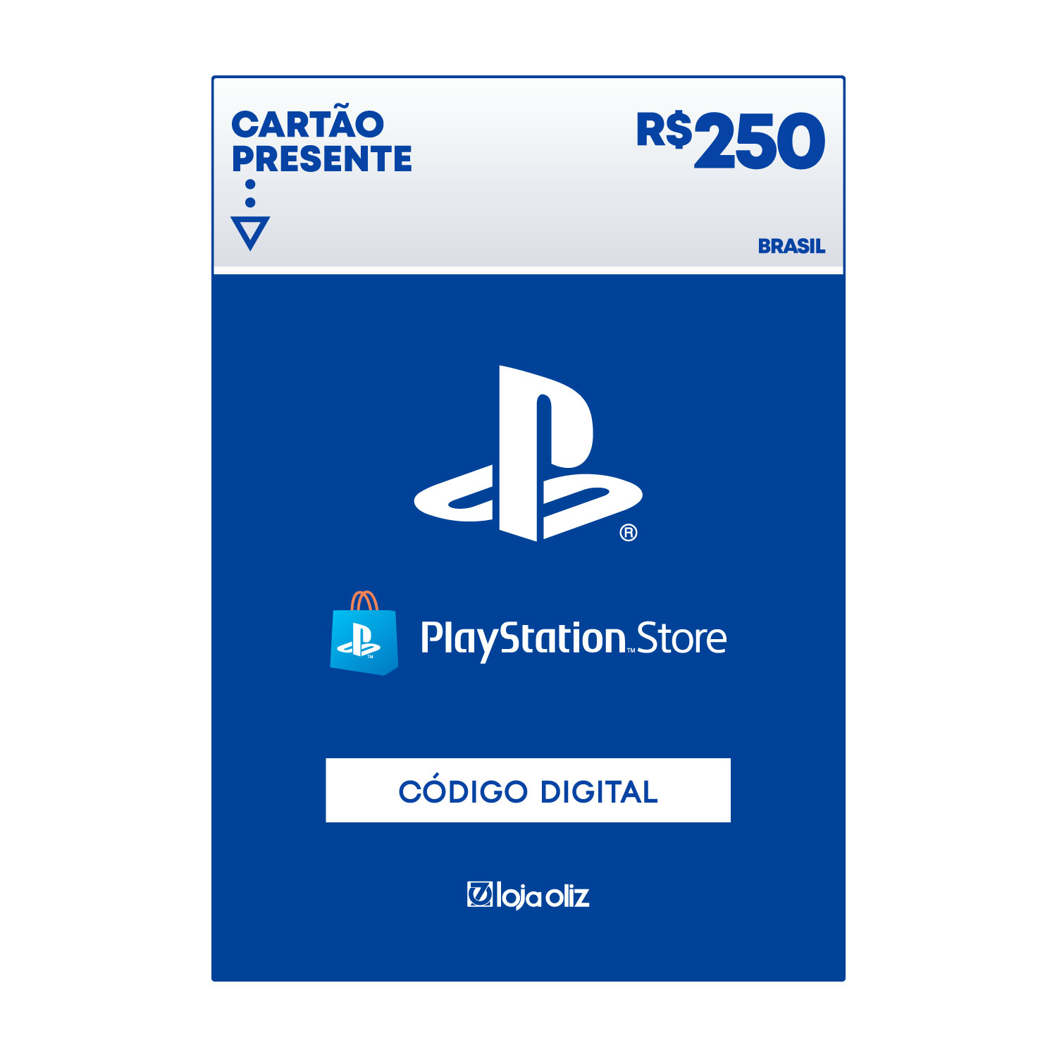 Cartão Card Playstation Store 250 Reais Psn Plus Ps4 Ps5 Br