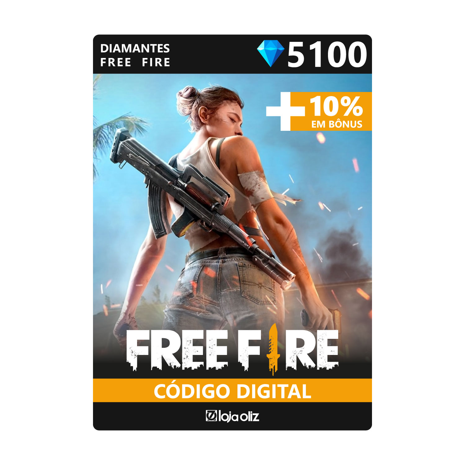 Compre Créditos Free Fire - 5100 Diamantes + 10% Bônus na Loja Oliz