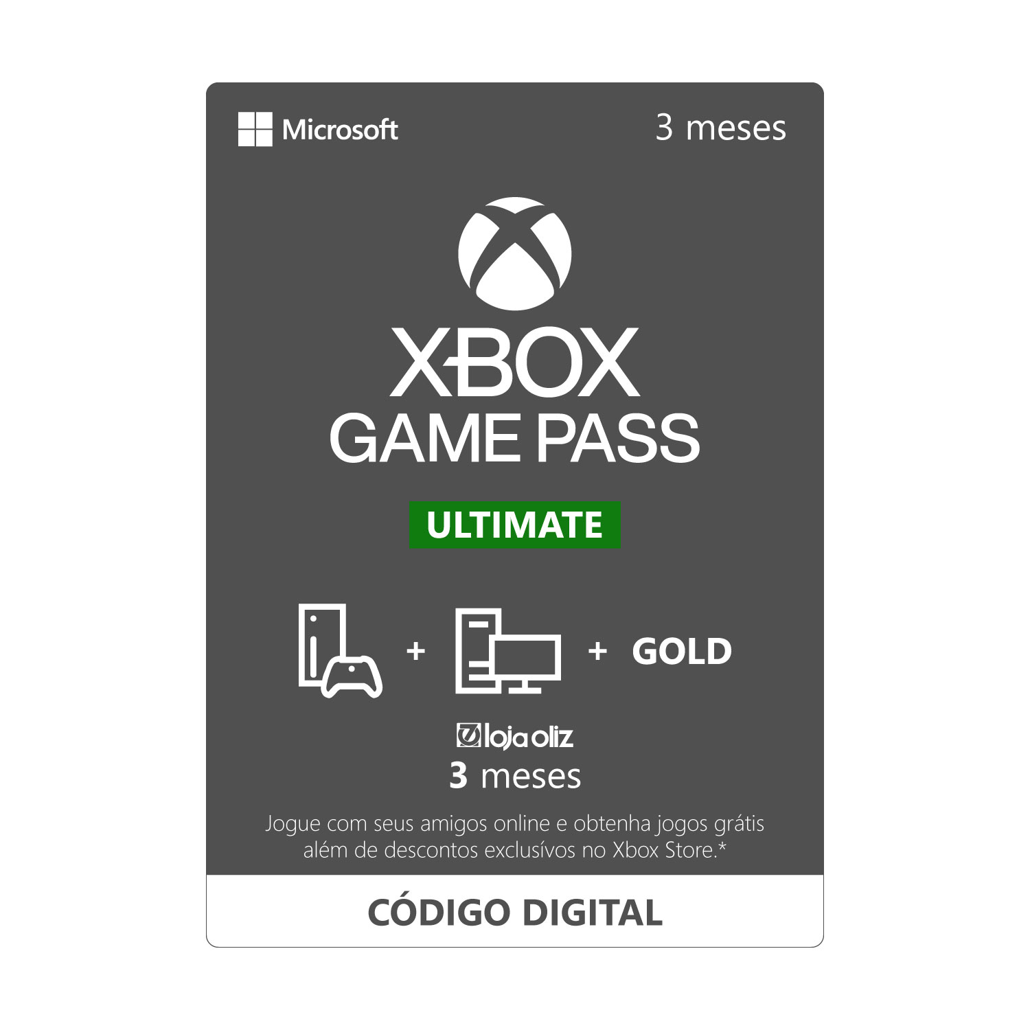 Comprar Cartão Xbox Game Pass Core - Assinatura 3 Meses