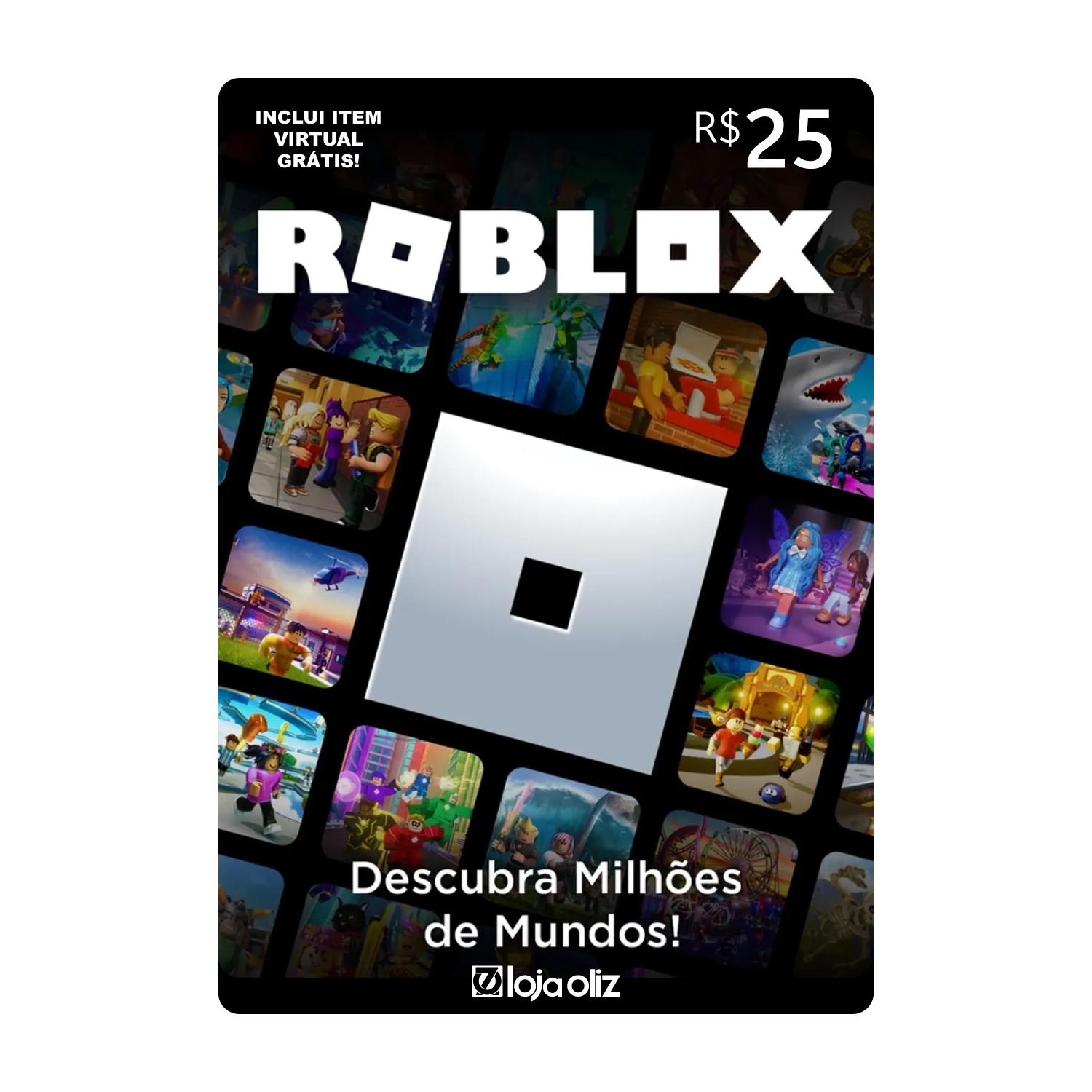 Comprar R$ 25,00 Reais Roblox Gift Card (BR) Robux