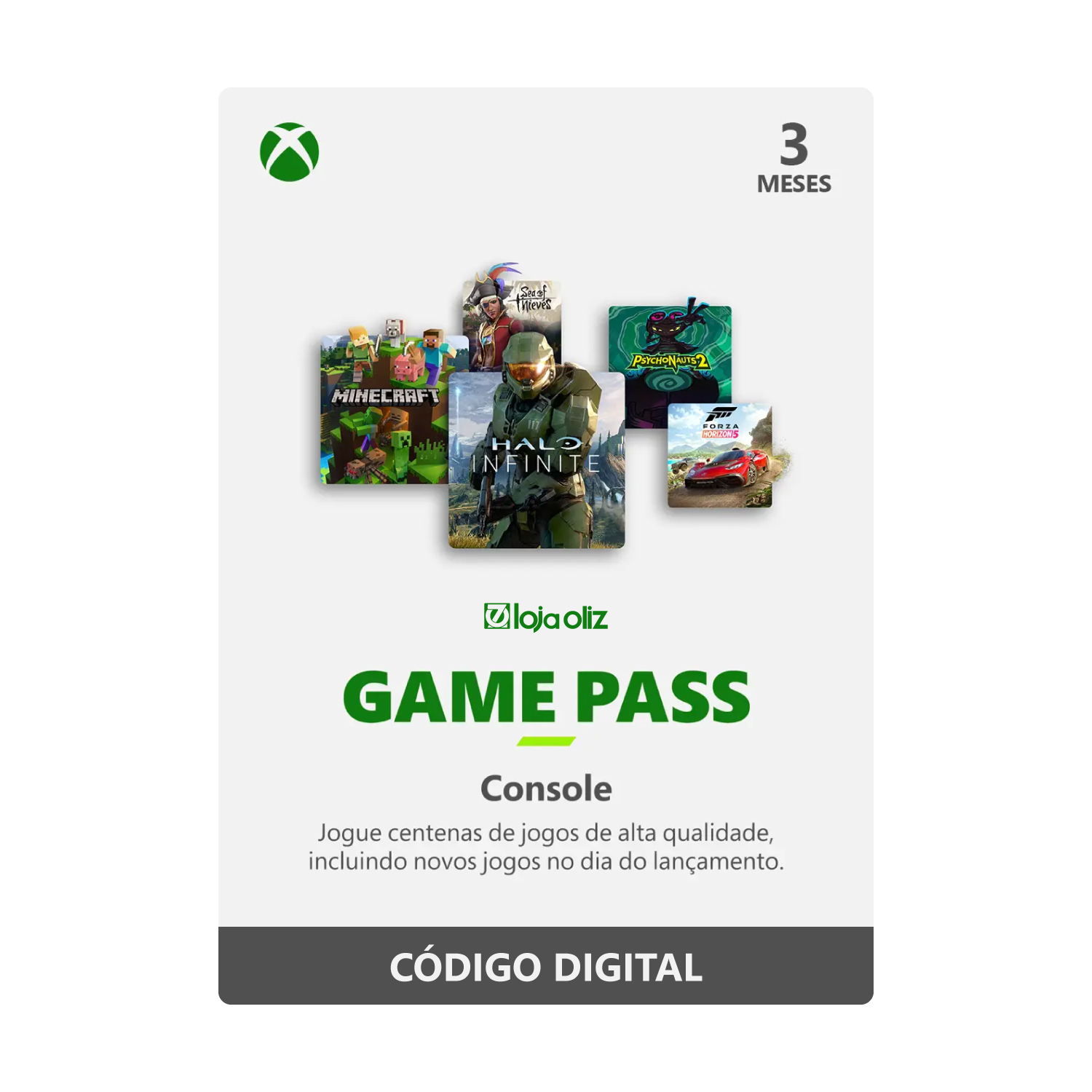 Gift Card Xbox Game Pass Ultimate 1 Mês Cód 25 Dígitos